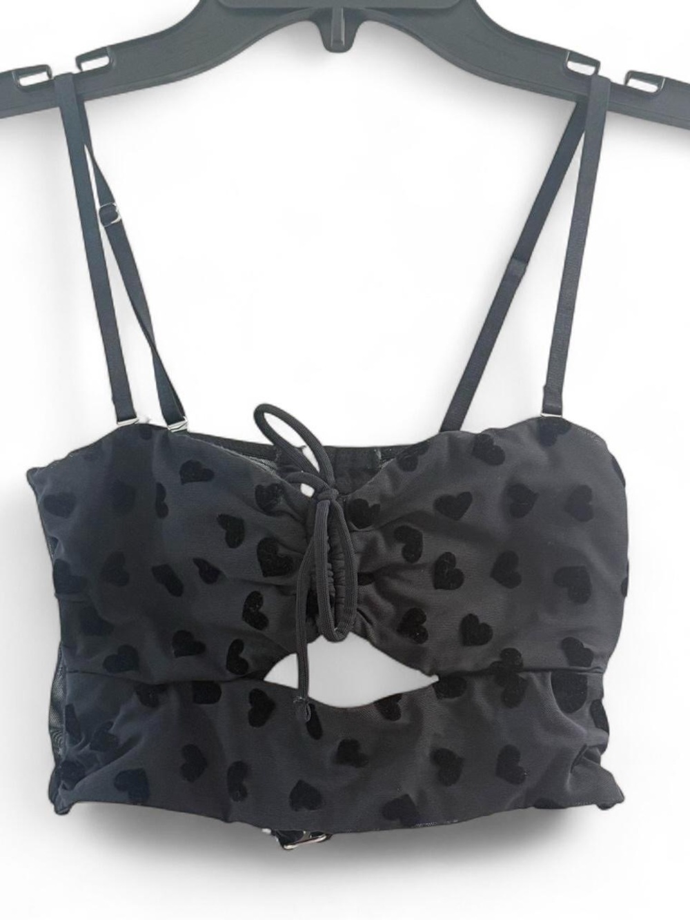 Black Heart-Print Cami Top